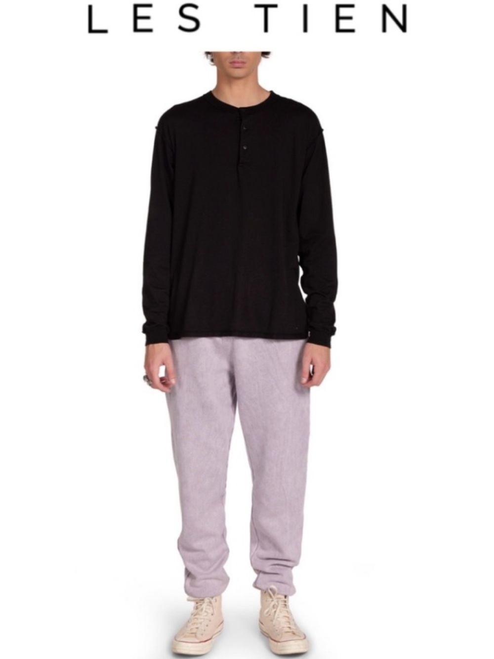 NWOT Les Tien unisex sweatpants in lavender stone size xs heavyweight fleece